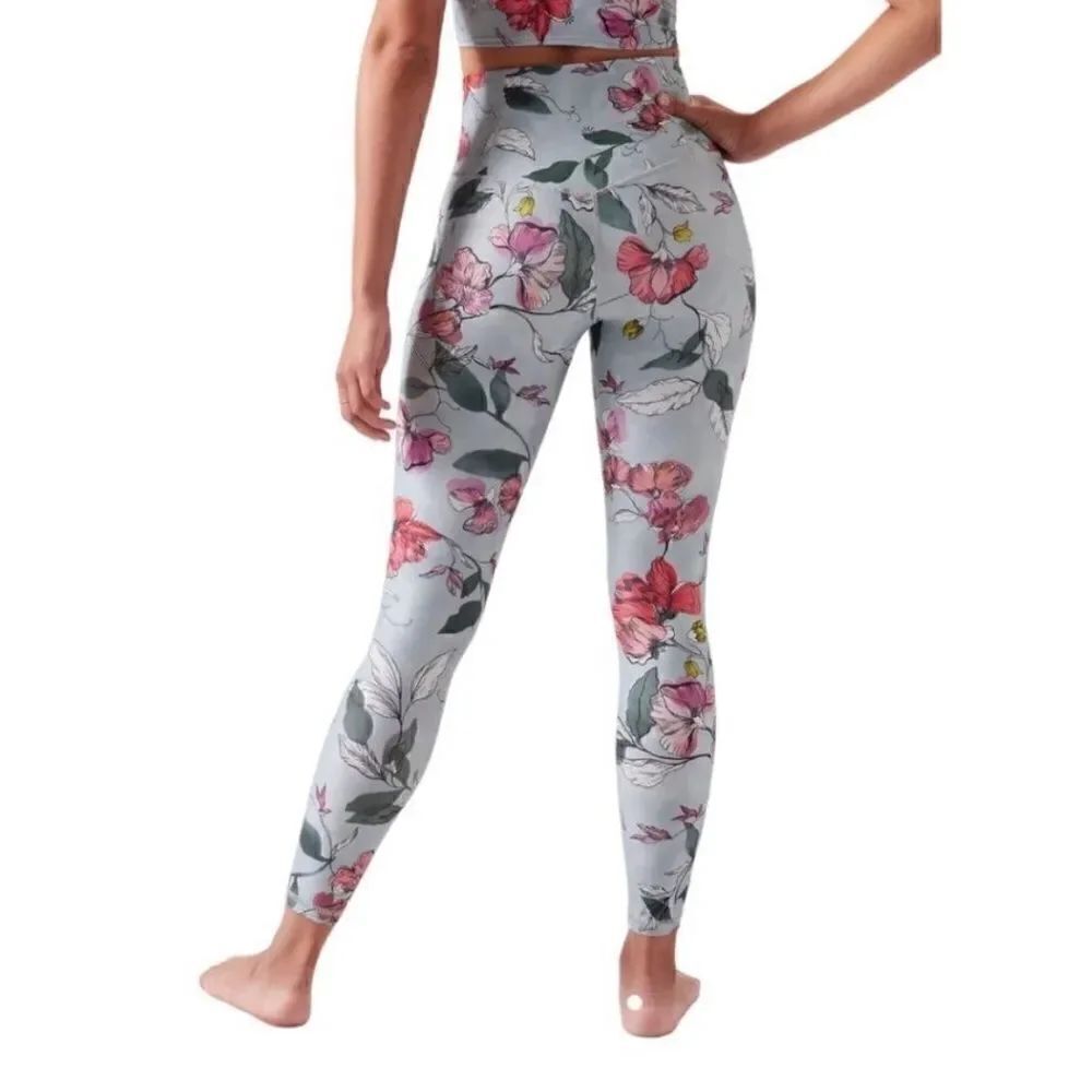 Athleta Elation Tight Legging Green Iris Floral